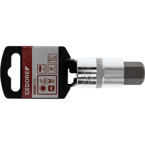 GEDORE Red Inserto Cacciavite, Inserto Esagonale 17 mm, 1/2 pollici, 12.5 mm, Inserto Giravite, Utensile, R62551710, Acciaio (1/4)