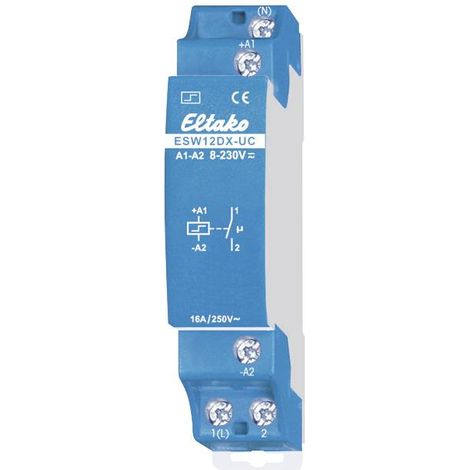 Télérupteur pour profilé Eltako ESW12DX-UC 1 NO (T) 230 V/AC, 8 V/AC 16 A 2300 W 1 pc(s) X247162