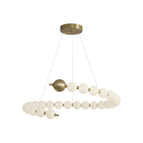 Perla – Hängelampe, rund, 60 cm, LED, 24 W, modern, dekorativ, goldfarben (1/4)