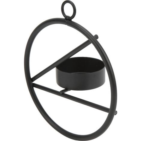 Bougeoir mural rond en métal noir, style moderne minimaliste, décoration murale, cadeau (1/5)