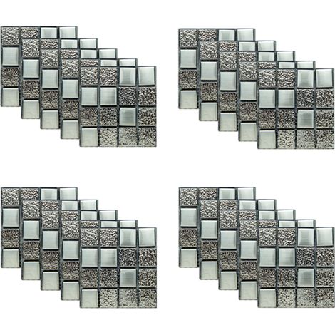 Carrelage Auto-Adhésif 3D - Carreaux Muraux PVC 15 x 15 cm - Pour Cuisine Salle De Bain Dosseret - 20 Pièces (1/5)