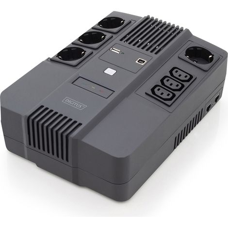 Digitus Gruppo di Continuità UPS All-in-One 800VA / 480W 4 Prese Schuko e 3 Prese AC