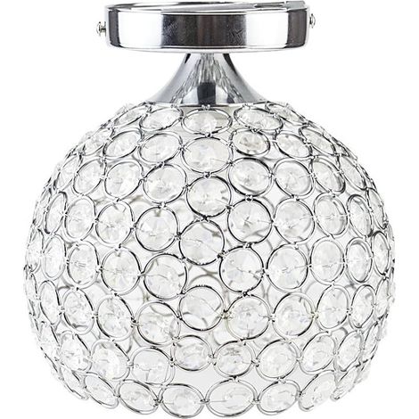 Lustre en cristal, Plafonnier Créatif Moderne, douille E27, Lustre pour Couloir, Chambre, Diamètre 18cm (ampoule non incluse) (1/5)