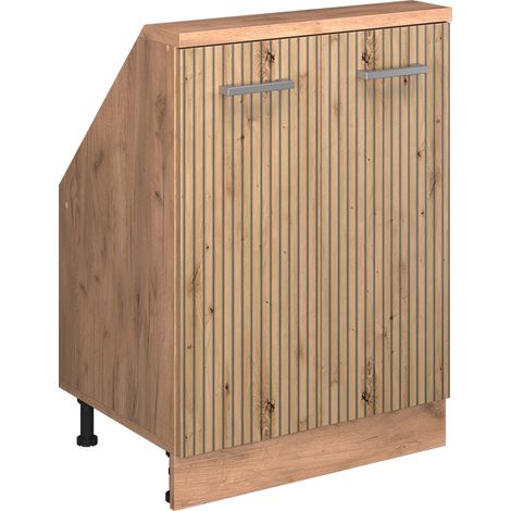 Dachschrägenschrank Rion, Artisan-Eiche/Goldkraft Eiche, mit 2 Türen, Vicco