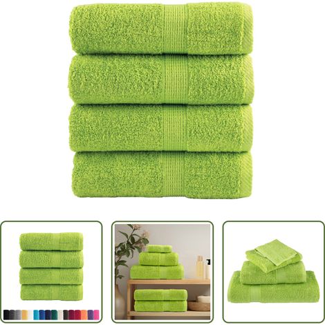vidaXL Waschhandtuch 30x30 cm -  Premium Waschhandtücher SOLUND 4 Stück Apfelgrün 30x30 cm 600 g/m² (1/5)