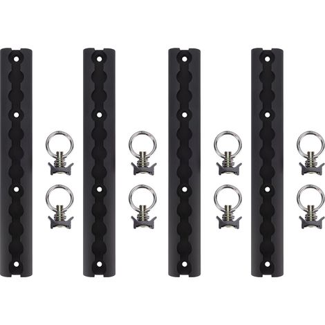 Système d'arrimage robuste en aluminium avec rail en L de 304 mm (12 po) et 8 joints toriques pour motos, quads, motos tout-terrain, tracteurs utilitaires et camionnettes (noir). (1/5)