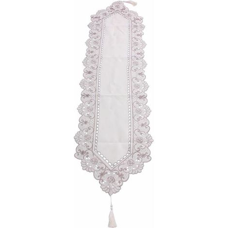 Set de table Brode Floris neuf, nappe à motifs : 5 roses, dimensions : 40 x 150 cm (1/5)