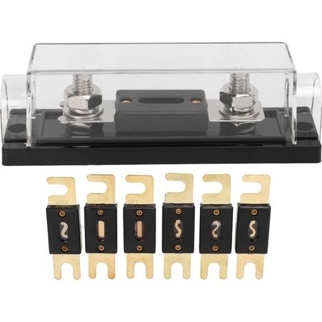 Porte-fusibles Audio de voiture, système vidéo 150A, jeu de blocs de fusibles ANL avec 6 fusibles pour camping-car, Yacht, bateau, véhicule agricole (1/5)