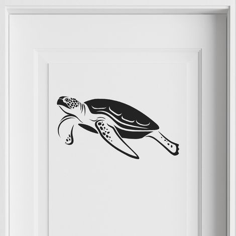 Sticker Mural - Tortue de mer - 7x16 cm - Noir (1/3)