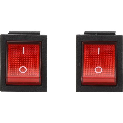 Interrupteur à bascule 16A 250V 4 broches avec voyant rouge - 5 pièces - Accessoire industriel 31 x 25mm (1/5)