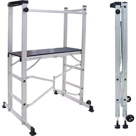 Andamio de aluminio plegable : ideal para trabajos interiores y exteriores