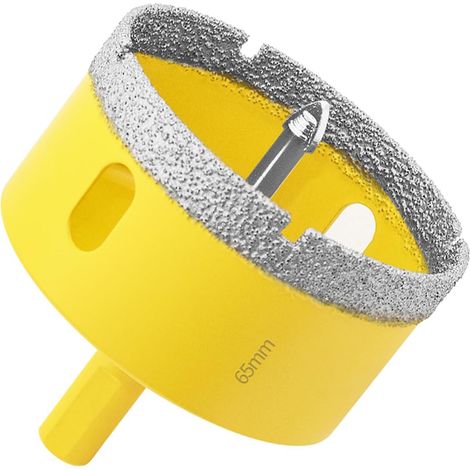 Scie Cloche Diamantée de 65mm avec Foret Guidage, Foret Trépan Diamant pour Carrelage, Porcelaine, Verre, Marbre et Céramique (1/5)