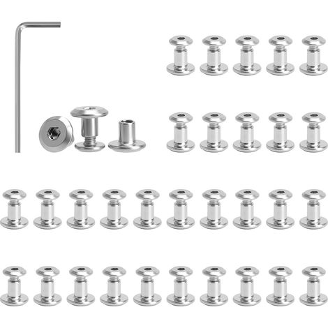 30 Pièces Vis de Connexion M3 avec Clé Hexagonale M3 x 5 mm, Vis Assemblage Meuble Sleeve Screws pour Meubles en Acier Inoxydable, Connecteurs pour Meubles, Armoires et Panneaux en Bois (1/5)