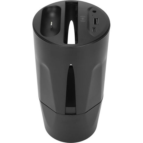 Chargeur sans fil pour voiture avec porte-gobelet et port USB-C pour charge rapide d'écouteurs et de téléphones, idéal pour les SUV et les véhicules tout-terrain. (1/5)