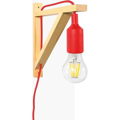 Aplique De Pared Nórdico "YOJO" -Escuadra De Madera Y