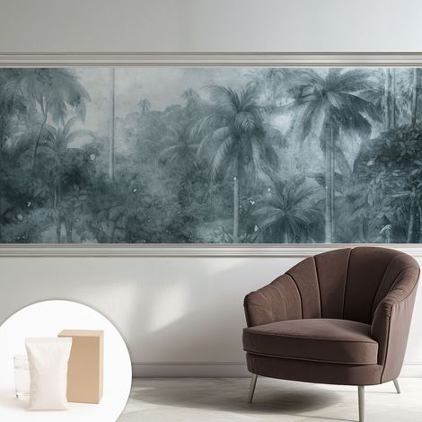 Carta Da Parati In Vlies Decorativa Per Pareti - Con Motivi Moderni - Con Colori Intensi - Per Ufficio vegetazione tropicale 250x104 cm (1/5)