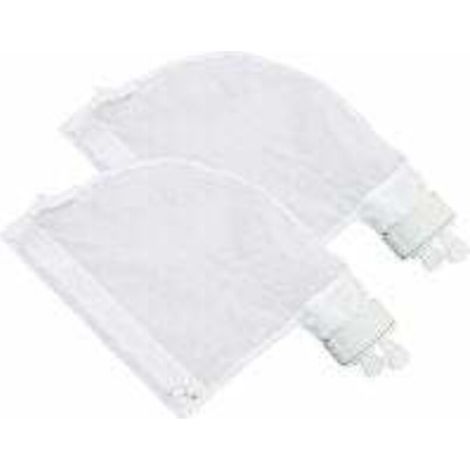 Lot de 2 Sacs Filtrants pour Nettoyeur de Piscine Polaris 280 et 480 Design Zippé et Réglable en Blanc (1/5)