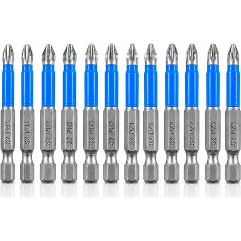 12pcs Magnetic Cross Head Screwdriver Bits 50 mm (1/5)