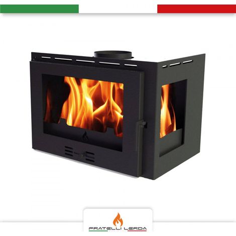 Inserto para chimenea de leña F.lli Lerda L-60 Angular 12 Kw (1/2)