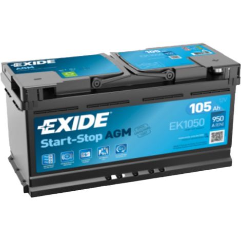 Batería de Coche Exide EK1050 AGM Start-Stop 105Ah 950A