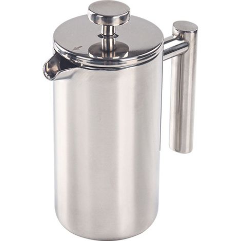 Caffettiera a pressa francese, 1,5 litri, acciaio inox, doppia parete isolata, argento, 1500 ml (1/3)