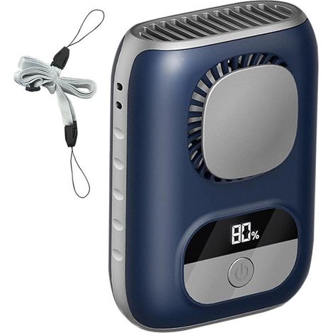 Ventilatore portatile da vita,gadget personali silenziosi,ventilatore portatile da collo,interni ed esterni,blu (1/5)
