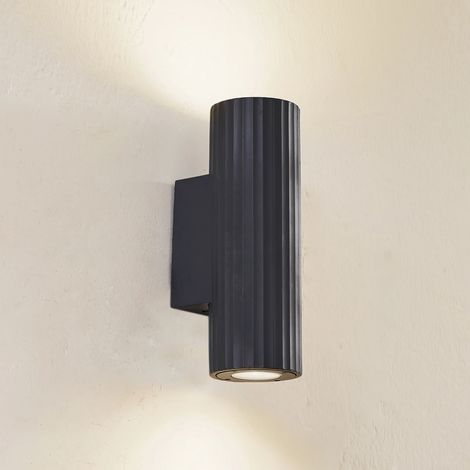 [NEUWERTIG] Lindby Außenwandleuchte Christa Grau Beton 25 Cm Riffel Wandlampe Lampe Leuchte B-Ware