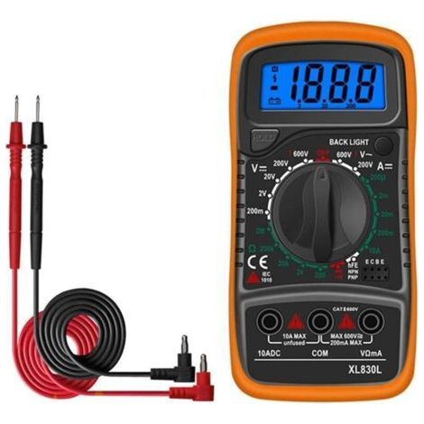 Digital Multimeter Digital Ammeter AC DC 600V Tester for Ohm Voltage LCD Backlight Portable Tester (1/5)