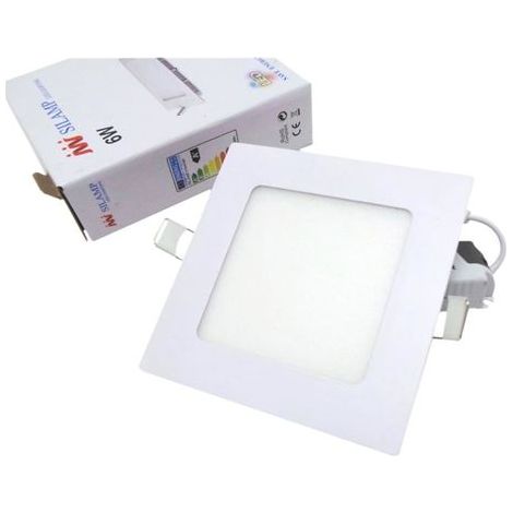 Spot LED Extra Plat Carré BLANC 6W - Blanc Chaud 2300K - 3500K - SILAMP (1/5)