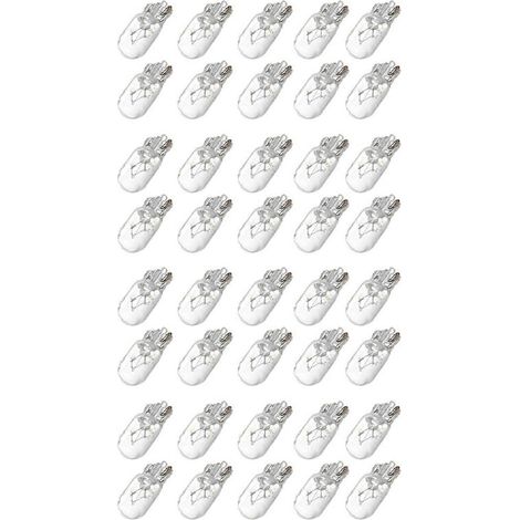 Ampoules halogènes T10 12V 5W 168 194 W5W pour tableau de bord, lampe de lecture, lot de 40, blanc chaud (1/5)