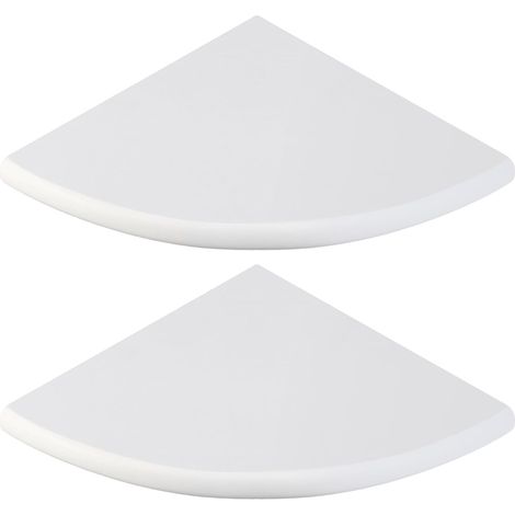 Chunful 2-teiliges Eckduschregal aus weißem Marmor für Badezimmer, 9 x 9 Zoll, Wandmontage, beidseitig polierte Marmor-Eckregale, Duschablage für Badezimmerwand (Klassisch) (1/5)