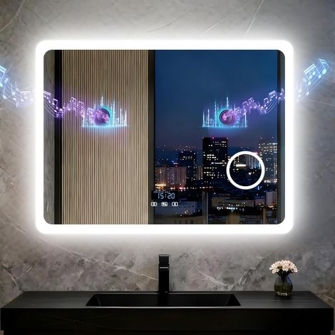 Miroir de salle de bain avec éclairage et loupe x3 (1/5)