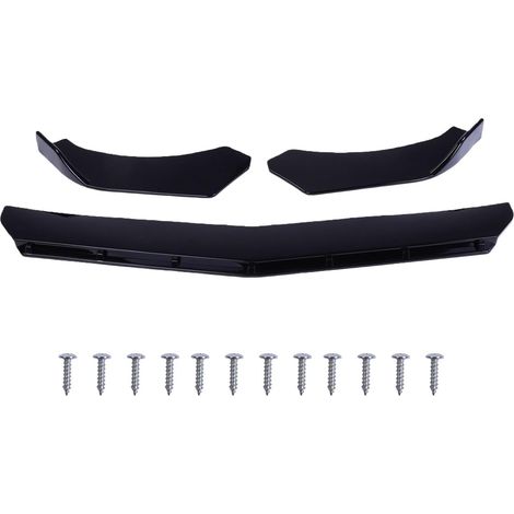 Universal 3-Section Front Bumper Lip Splitter Spoiler with Screws, Fits Most Vehicles to Reduce Airflow and Prevent Scratches (1/5)