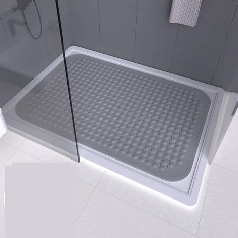 Alfombrilla de ducha rectangular grande para baño, antideslizante, de PVC, para masaje de pies.