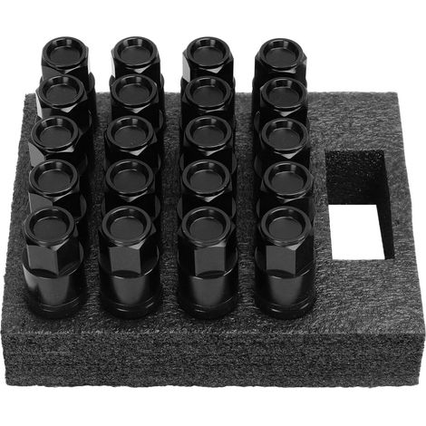 20 Stück M14x1,5 Radbolzen mit Kegelbund und Klemmmuttern, Kegelgewinde, Universalgewinde, Autozubehör, Schwarz (1/5)