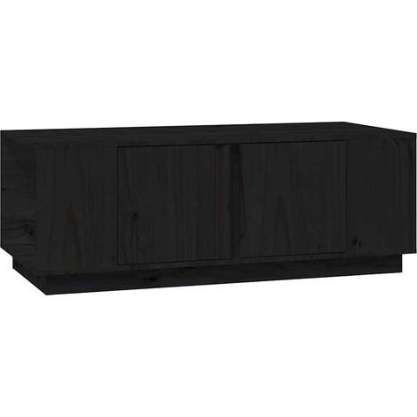 Maison Exclusive - Tavolino da Salotto Nero 110x50x40 cm Legno Massello di Pino (1/5)
