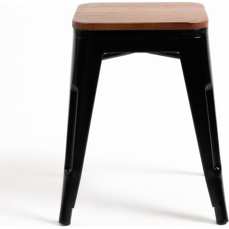Packs Taburetes Pequeños - Pack 2 Taburetes Torix Pequeños Madera Natural - Negro (1/5)