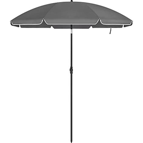 Ombrellone da giardino ø 1 6 mt protezione upf 50+ inclinabile portatile stecche in fibra di vetro antivento con sacco grigio 120001763