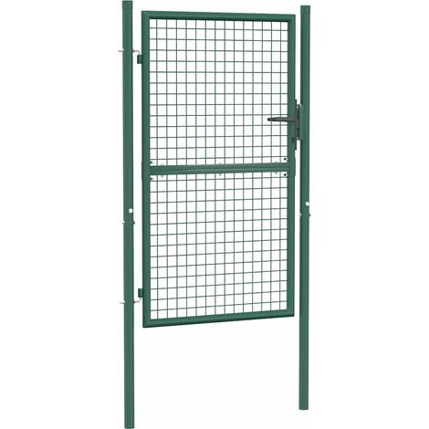 Portail de clôture en acier 100x150 cm vert (1/5)