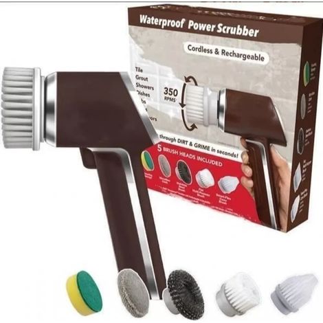 Brosse Rotative Sans Fil - 12 V - Batterie Rechargeable 2200 mAh - Pour Nettoyage Salle De Bain Cuisine Carrelage - 1 Pièce (1/5)