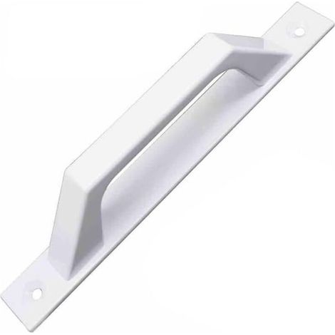Poignée droite en aluminium blanc pour portes coulissantes ou battantes – 198 x 25 x 40 mm, ergonomique et robuste (1/5)