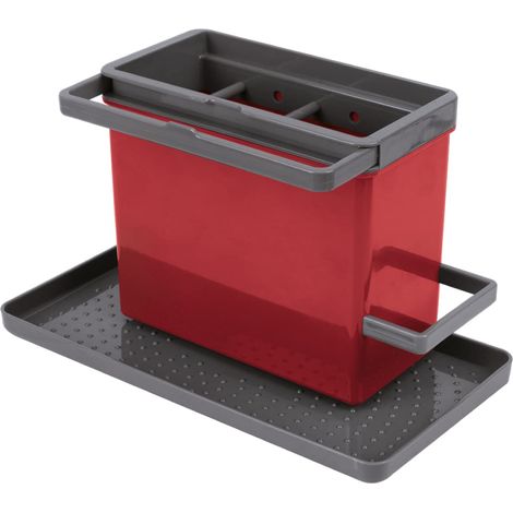 Metaltex Tidytex lavandino ordinato, Plastica-ABS, Rosso/Grigio, 24 x 13 x 14 cm