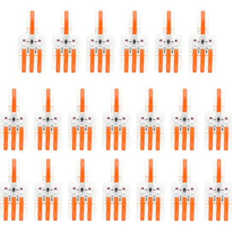 20 connecteurs de fil SPL 1 entrée 3 sorties, répartiteur à pression, bornier de conducteur en T (orange) (1/5)