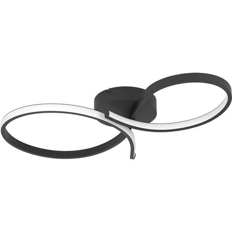 Lumière LED moderne de plafond Serpins 60 cm - noir - 901266