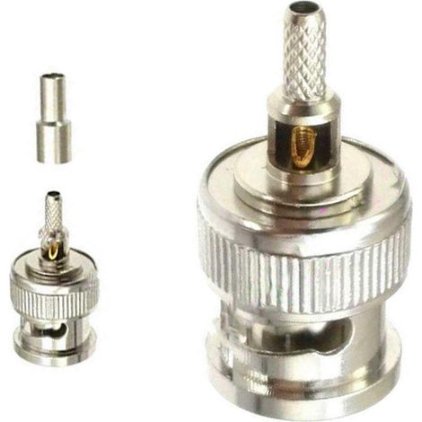 Connecteur BNC mâle droit à sertir pour câbles RG174 RG316 RG179, fiche coaxiale robuste (1/5)