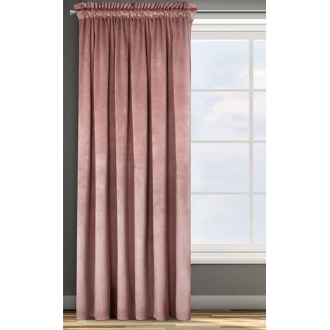 Eurofirany ROSA Tenda in Velluto con Fettuccia Arricciatenda - 1 Unità, Soffice, Pannello, Drappo Classico, Glamour, Elegante, Soggiorno, Camera da Letto, 290 g/m2, 140x270 cm, Rosa Scuro (1/5)