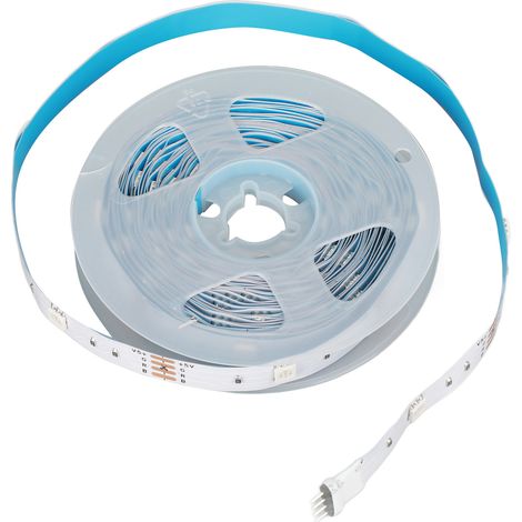 Ruban LED RGB 5V 5m/16,4ft avec télécommande à bouton, 3 fonctions, pour chambre cuisine fête festival (1/5)