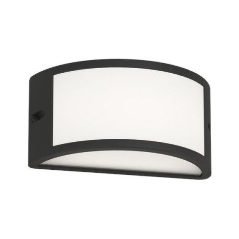 Applique moderno top light cairo gx53 led ip54 alluminio policarbonato, finitura metallo nero