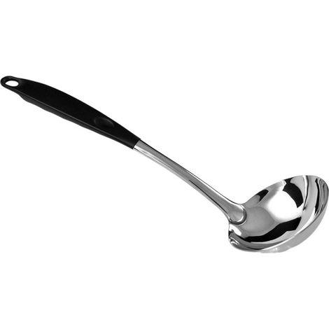 Svanera mestolo cm 9, manico nero in acciaio inox