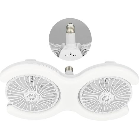 Plafonnier LED avec ventilateur télécommande, silencieux, économie d’énergie chambre cuisine, Sans embase, Blanc (1/5)